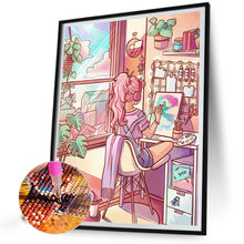 Load image into Gallery viewer, Diamond Painting - Full Round - pink hair girl (40*50CM)