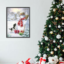 Load image into Gallery viewer, Diamond Painting - Full Round - Puppy and snowman (30*40CM)