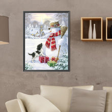 Load image into Gallery viewer, Diamond Painting - Full Round - Puppy and snowman (30*40CM)