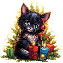 Load image into Gallery viewer, Diamond Painting - Full Round - Lantern black cat (30*30CM)