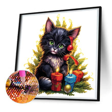 Load image into Gallery viewer, Diamond Painting - Full Round - Lantern black cat (30*30CM)