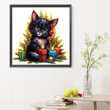 Load image into Gallery viewer, Diamond Painting - Full Round - Lantern black cat (30*30CM)
