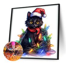 Load image into Gallery viewer, Diamond Painting - Full Round - Lantern black cat (30*30CM)