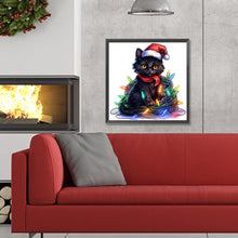 Load image into Gallery viewer, Diamond Painting - Full Round - Lantern black cat (30*30CM)