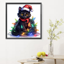 Load image into Gallery viewer, Diamond Painting - Full Round - Lantern black cat (30*30CM)