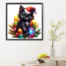 Load image into Gallery viewer, Diamond Painting - Full Round - Lantern black cat (30*30CM)