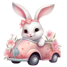 Load image into Gallery viewer, Diamond Painting - Full Round - pink car bunny (30*30CM)