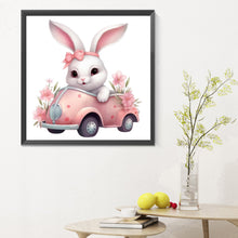 Load image into Gallery viewer, Diamond Painting - Full Round - pink car bunny (30*30CM)