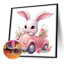Load image into Gallery viewer, Diamond Painting - Full Round - pink car bunny (30*30CM)