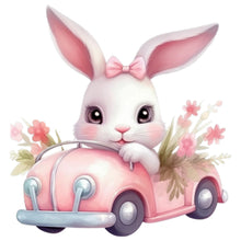 Load image into Gallery viewer, Diamond Painting - Full Round - pink car bunny (30*30CM)
