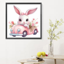 Load image into Gallery viewer, Diamond Painting - Full Round - pink car bunny (30*30CM)