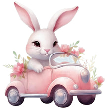 Load image into Gallery viewer, Diamond Painting - Full Round - pink car bunny (30*30CM)