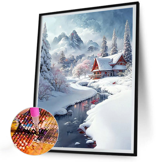 Diamond Painting - Full Round - Snow cabin (30*40CM)