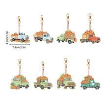 Load image into Gallery viewer, 8PCS Double Sided Diamond Painting Art Keychain Pendant (Fruit Vegetable Lorry)