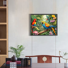 Load image into Gallery viewer, Diamond Painting - Full Round - parrot bird in forest (50*40CM)