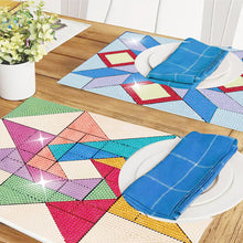 Load image into Gallery viewer, 4PCS Geometric Diamond Place Mats Diamond Painting Placemats Glitter Sparkle Set