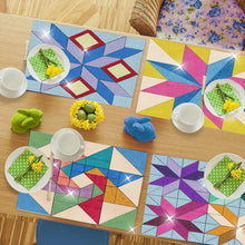 Load image into Gallery viewer, 4PCS Geometric Diamond Place Mats Diamond Painting Placemats Glitter Sparkle Set