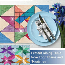 Load image into Gallery viewer, 4PCS Geometric Diamond Place Mats Diamond Painting Placemats Glitter Sparkle Set