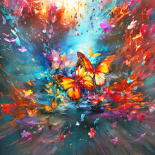 Load image into Gallery viewer, Diamond Painting - Full Round - Oil paint three butterflies (40*40CM)