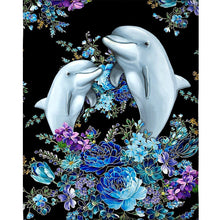 Load image into Gallery viewer, Diamond Painting - Full Round - double dolphins (40*50CM)