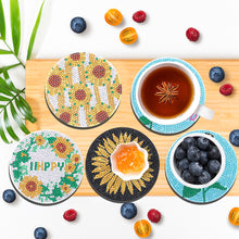 Load image into Gallery viewer, 8PCS Wooden Special Shape Diamond Painting Art Coaster Kit (Sunflower Gnome)