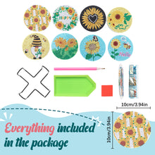 Load image into Gallery viewer, 8PCS Wooden Special Shape Diamond Painting Art Coaster Kit (Sunflower Gnome)