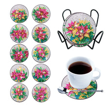 Load image into Gallery viewer, 10PCS Wooden Special Shape Diamond Painting Art Coaster Kit Kits (Azalea)