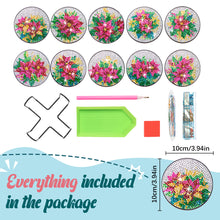 Load image into Gallery viewer, 10PCS Wooden Special Shape Diamond Painting Art Coaster Kit Kits (Azalea)