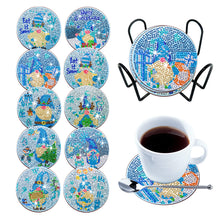 Load image into Gallery viewer, 10PCS Wooden Special Shape Diamond Painting Art Coaster Kit (Winter Gnome)