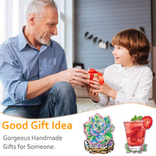 Load image into Gallery viewer, 6PCS Wooden Special Shape Diamond Painting Art Coaster Kit (Succulent)