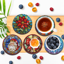 Load image into Gallery viewer, 8PCS Wooden Special Shape Diamond Painting Coasters Kits (Christmas)