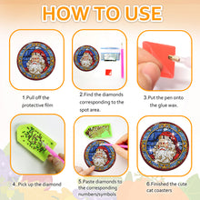 Load image into Gallery viewer, 8PCS Wooden Special Shape Diamond Painting Coasters Kits (Christmas)