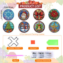 Load image into Gallery viewer, 8PCS Wooden Special Shape Diamond Painting Coasters Kits (Christmas)