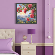 Load image into Gallery viewer, Diamond Painting - Full Round - Red rose on branch (40*40CM)