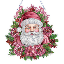 Load image into Gallery viewer, Acrylic Special Shape Diamond Painting Hanging Sign Pink Santa (#4)