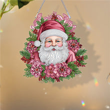 Load image into Gallery viewer, Acrylic Special Shape Diamond Painting Hanging Sign Pink Santa (#4)