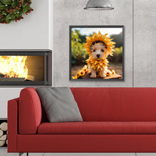 Load image into Gallery viewer, Diamond Painting - Full Round - sunflower dog (30*30CM)