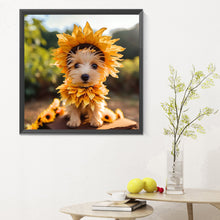 Load image into Gallery viewer, Diamond Painting - Full Round - sunflower dog (30*30CM)