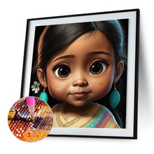 Load image into Gallery viewer, Diamond Painting - Full Round - indian little girl (30*30CM)
