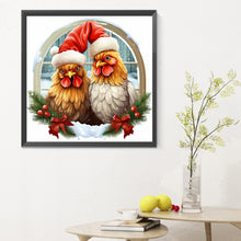 Load image into Gallery viewer, Diamond Painting - Full Round - window animal cock (30*30CM)