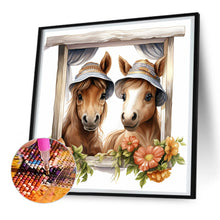 Load image into Gallery viewer, Diamond Painting - Full Round - window animal horse (30*30CM)