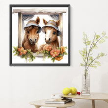 Load image into Gallery viewer, Diamond Painting - Full Round - window animal horse (30*30CM)