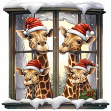Load image into Gallery viewer, Diamond Painting - Full Round - window animal giraffe (30*30CM)