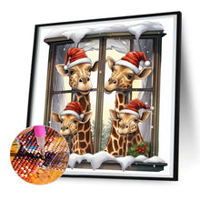 Load image into Gallery viewer, Diamond Painting - Full Round - window animal giraffe (30*30CM)