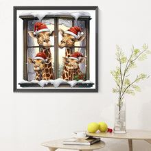 Load image into Gallery viewer, Diamond Painting - Full Round - window animal giraffe (30*30CM)