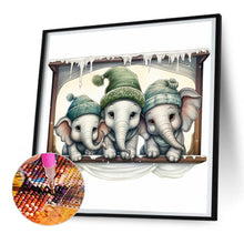 Load image into Gallery viewer, Diamond Painting - Full Round - window animal elephant (30*30CM)