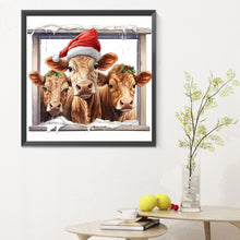 Load image into Gallery viewer, Diamond Painting - Full Round - window animal cow (30*30CM)