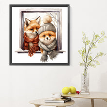 Load image into Gallery viewer, Diamond Painting - Full Round - window animal fox (30*30CM)