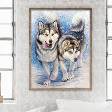 Load image into Gallery viewer, Diamond Painting - Full Round - Wolf in the snow (30*40CM)