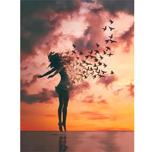 Load image into Gallery viewer, Diamond Painting - Full Round - The girl who turned into a butterfly (30*40CM)